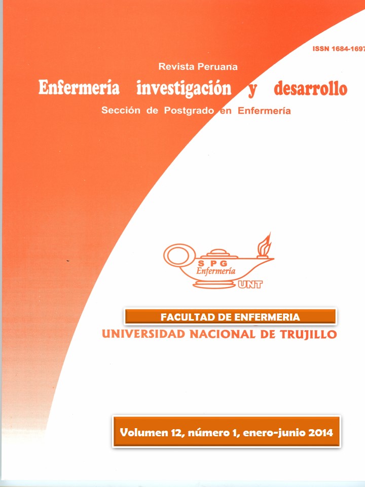 					Ver Vol. 12 Núm. 1 (2014): Revista Peruana Enfermería, Investigación y Desarrollo
				