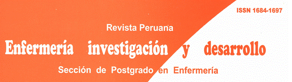 					Ver Vol. 6 Núm. 2 (2004): Revista Peruana Enfermería, Investigación y Desarrollo
				